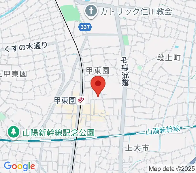 アールエイチワイ甲東園 貸し音楽練習室の地図