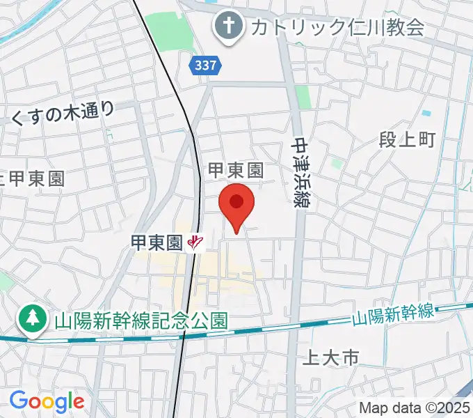 アールエイチワイ甲東園 貸し音楽練習室の地図