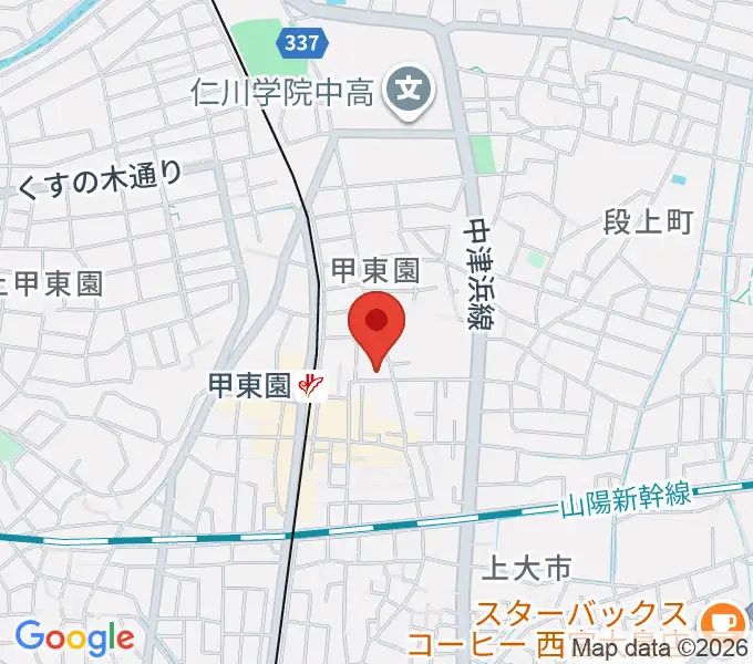 アールエイチワイ甲東園 貸し音楽練習室の地図