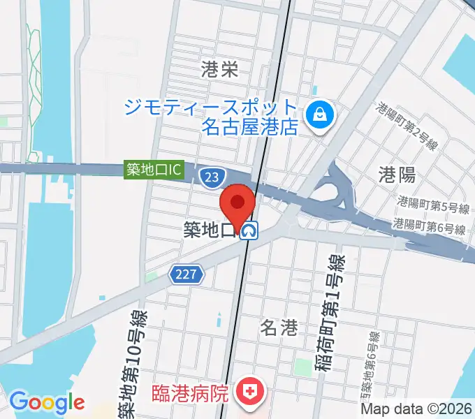 名古屋 夜空と月のピアスの地図