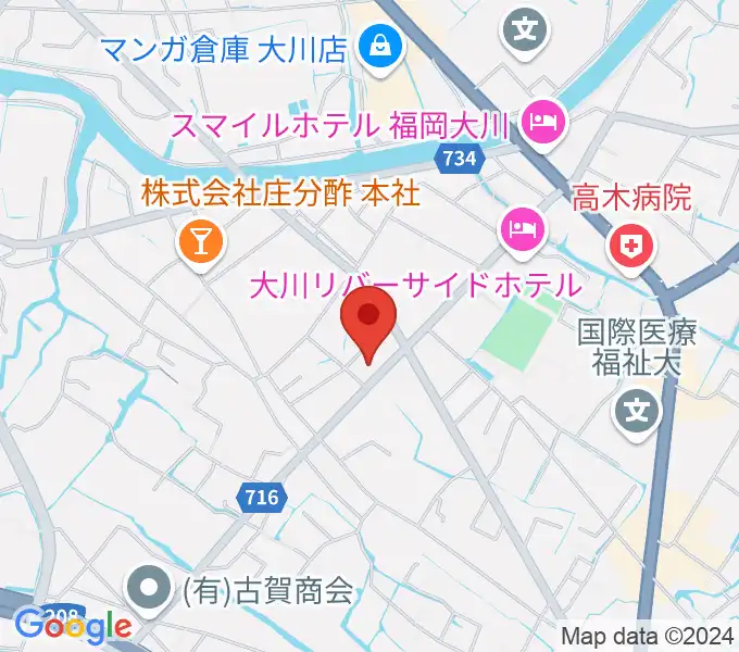 大川ヴィラ・ベルディホールの地図