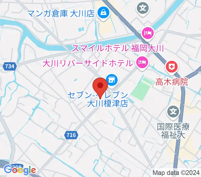 大川ヴィラ・ベルディホールの地図