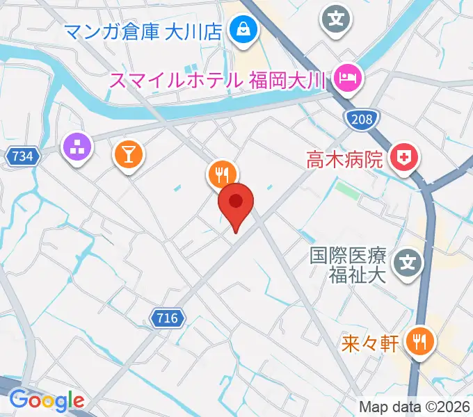 大川ヴィラ・ベルディホールの地図