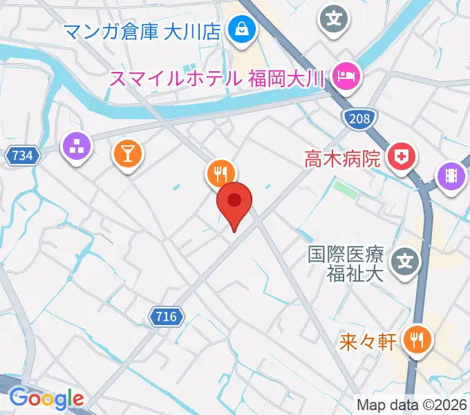 大川ヴィラ・ベルディホールの地図