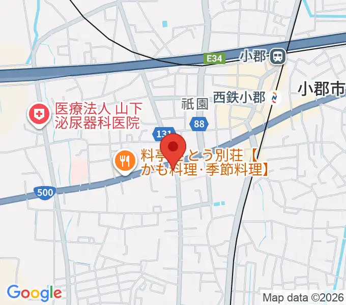小川楽器 小郡店の地図