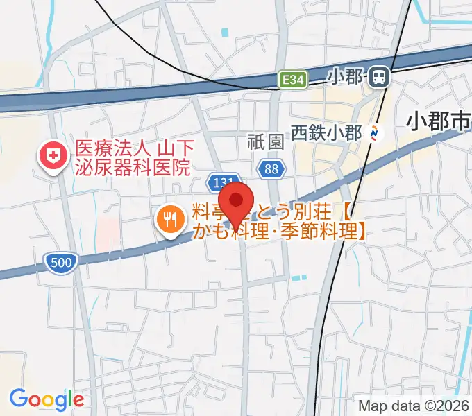 小川楽器 小郡店の地図