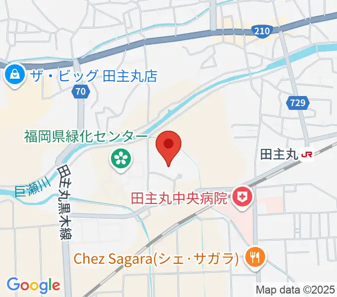 田主丸複合文化施設そよ風ホールの地図