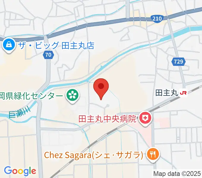 田主丸複合文化施設そよ風ホールの地図