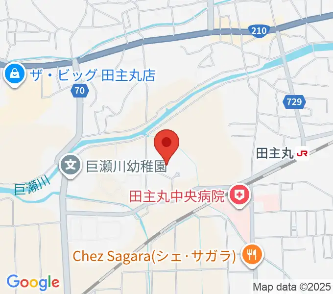田主丸複合文化施設そよ風ホールの地図