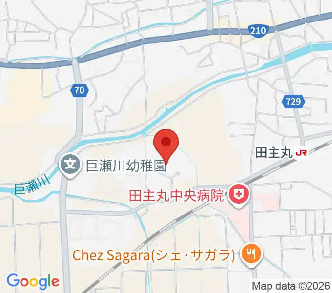 田主丸複合文化施設そよ風ホールの地図