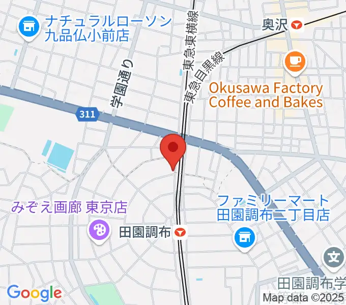 ピアノスタジオノア 田園調布店の地図