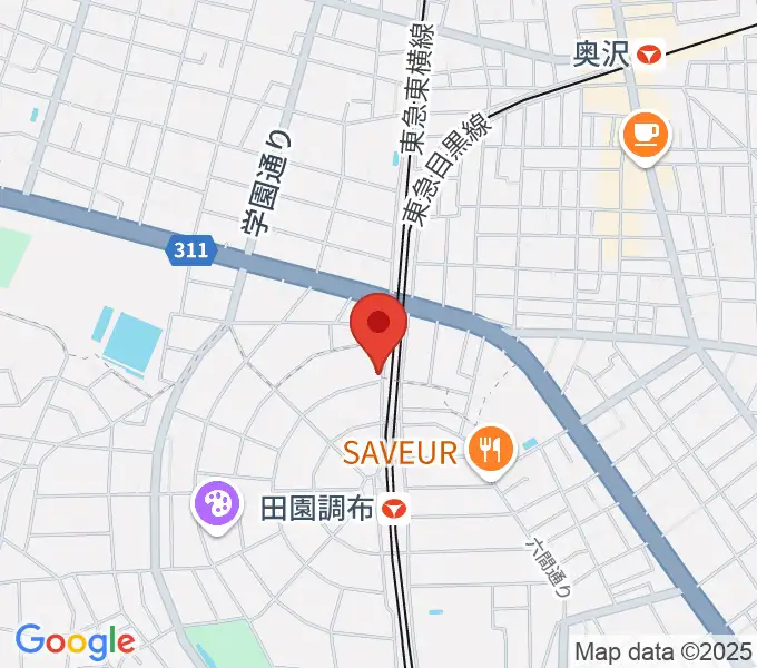 ピアノスタジオノア 田園調布店の地図