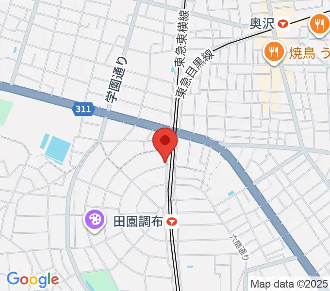 ピアノスタジオノア 田園調布店の地図