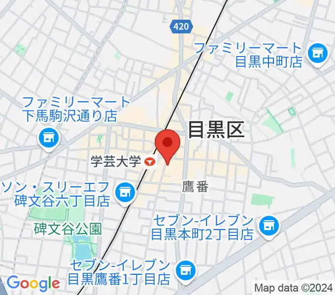 学芸大学チェロキーライブタバーンの地図