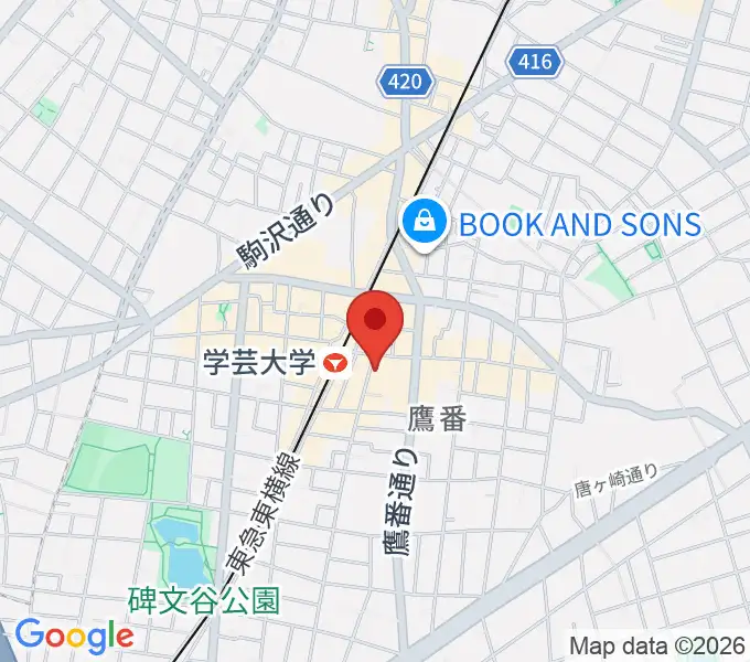 学芸大学チェロキーライブタバーンの地図