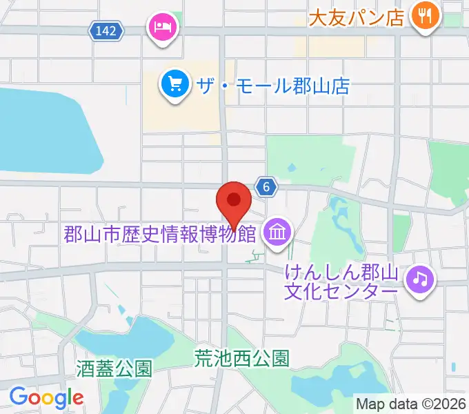 郡山市郡山公会堂の地図
