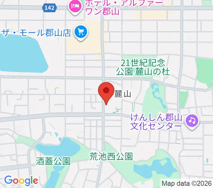 郡山市中央公民館・勤労青少年ホームの地図