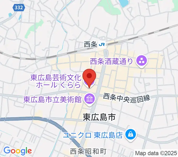 東広島芸術文化ホールくららの地図