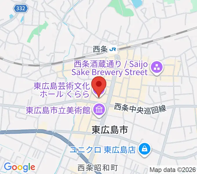 東広島芸術文化ホールくららの地図