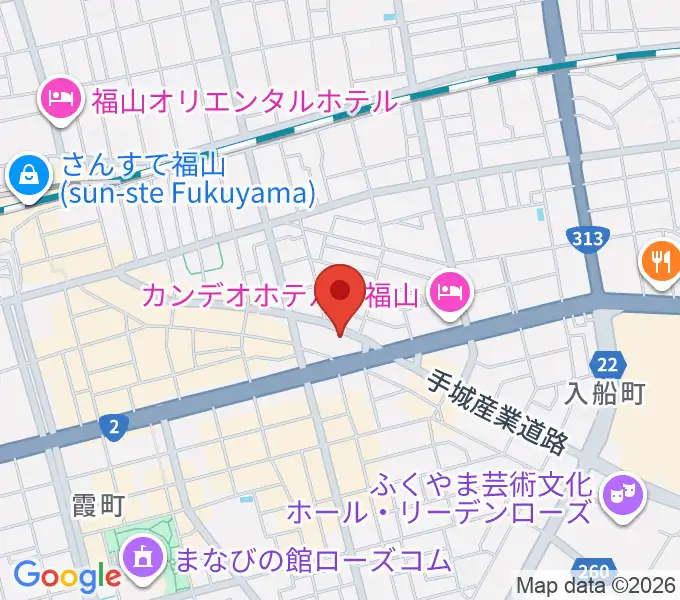 福山ガンズの地図