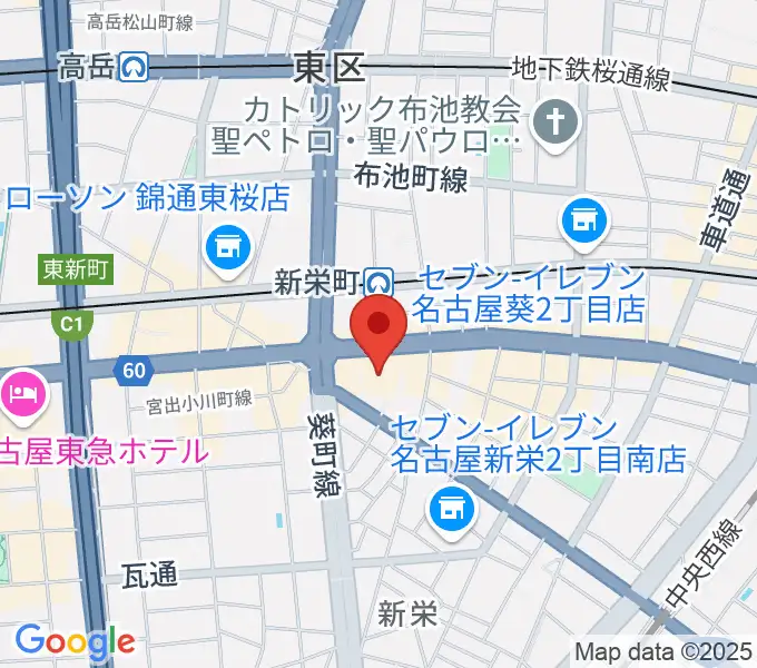 名古屋ダイアモンドホールの地図