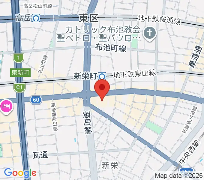 名古屋ダイアモンドホールの地図