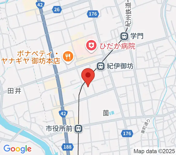 御坊市民文化会館の地図