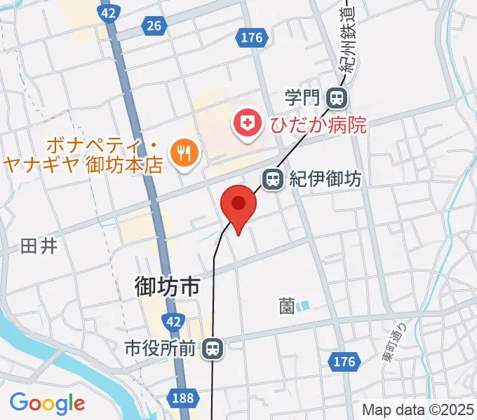 御坊市民文化会館の地図