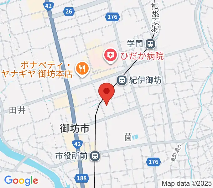御坊市民文化会館の地図