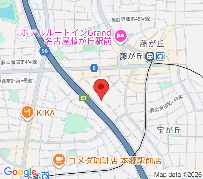 名古屋ミュージックファームの地図