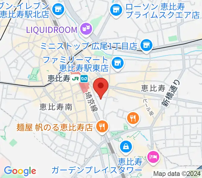 ギターショップ カリスの地図