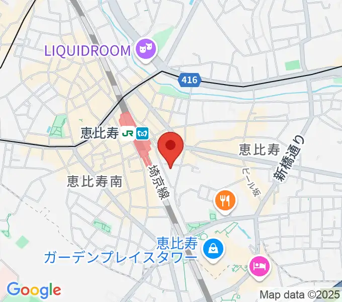 ギターショップ カリスの地図