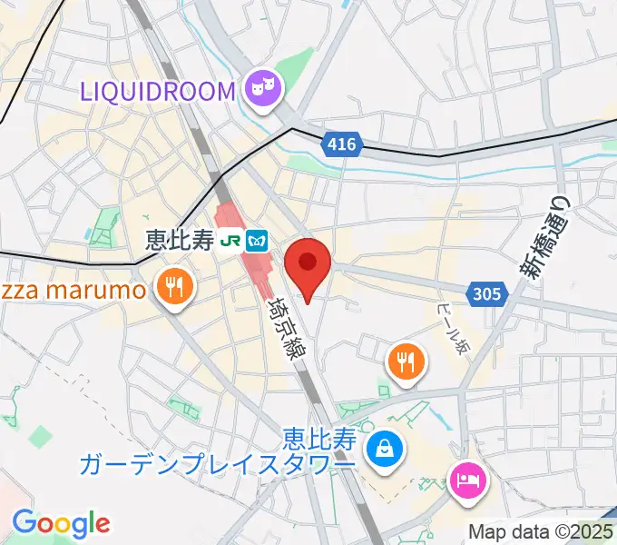 ギターショップ カリスの地図