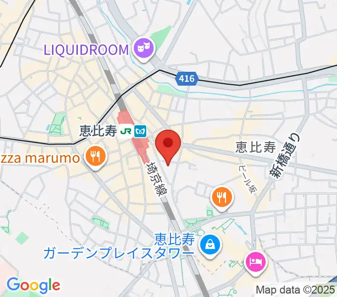 ギターショップ カリスの地図