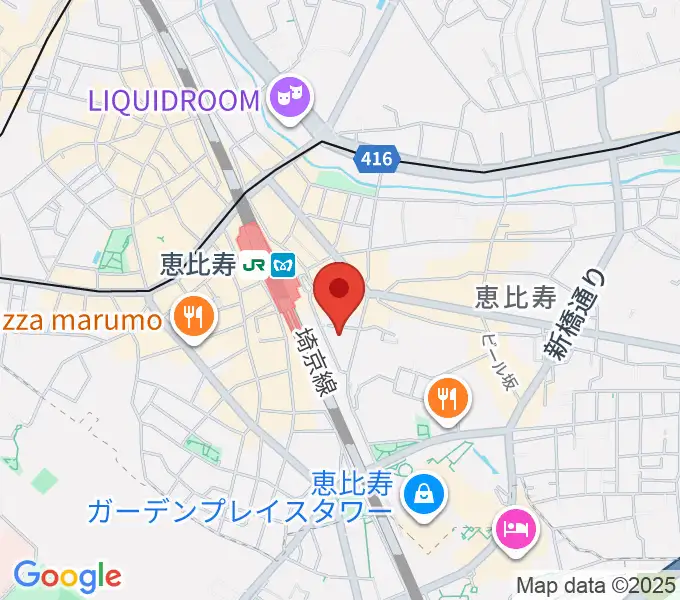 ギターショップ カリスの地図