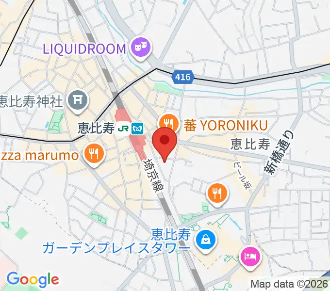 ギターショップ カリスの地図