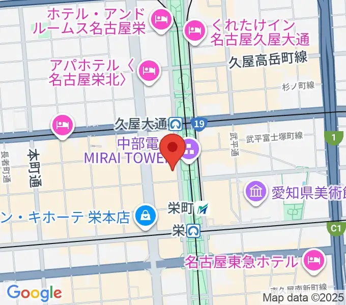 名古屋栄ムジカの地図