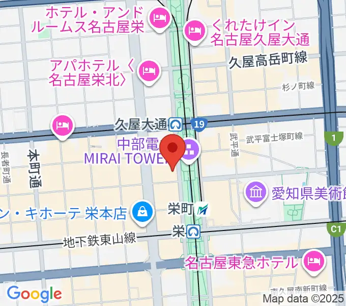 名古屋栄ムジカの地図