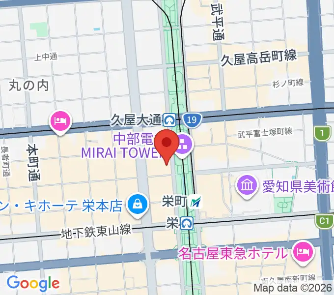名古屋栄ムジカの地図