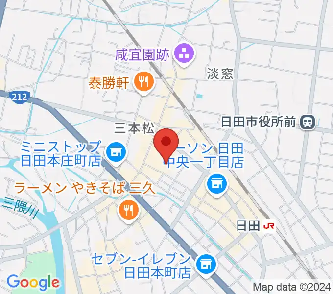 日田市民文化会館 パトリア日田の地図