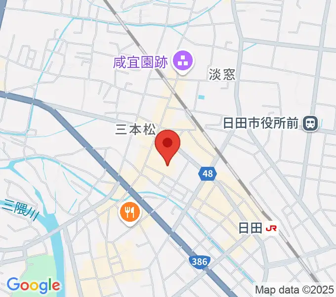 日田市民文化会館 パトリア日田の地図