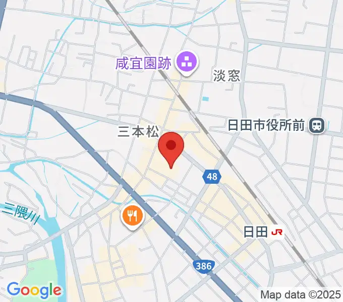 日田市民文化会館 パトリア日田の地図