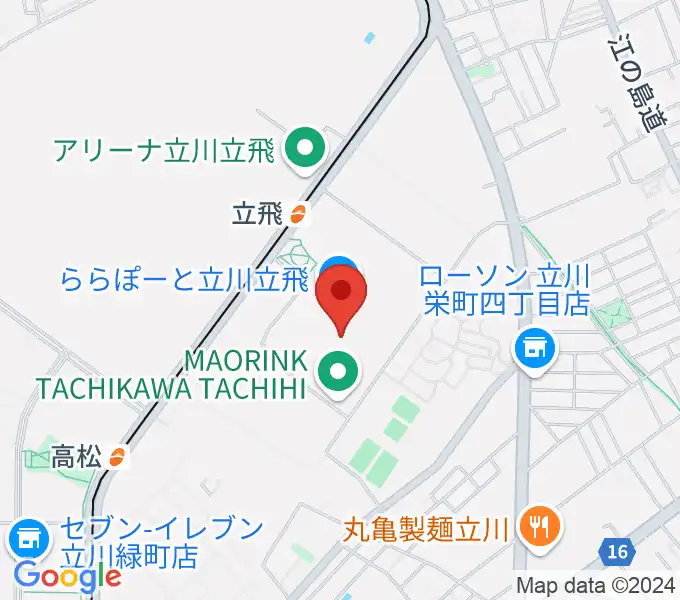 タワーレコードららぽーと立川立飛店の地図