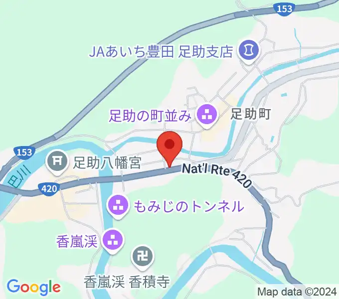 ライブカフェ足助のかじやさん の地図