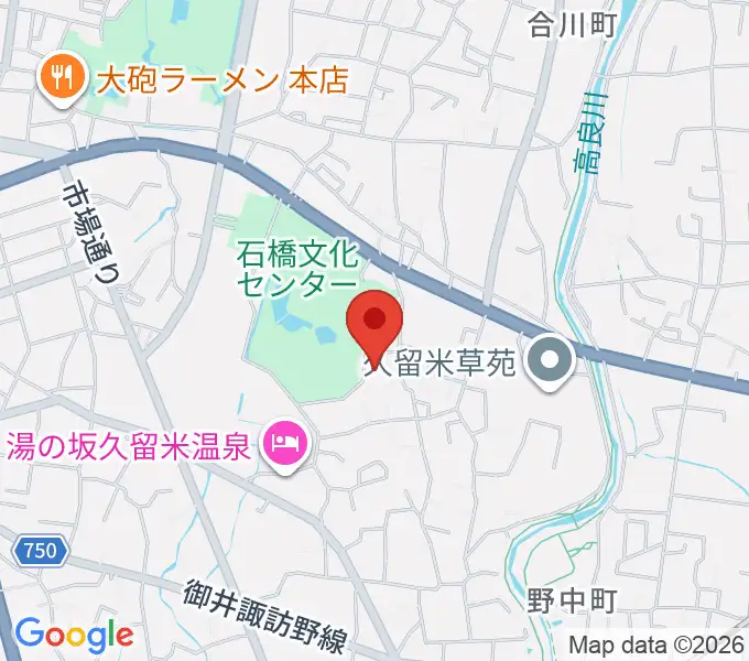 石橋文化センター共同ホールの地図