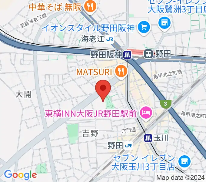 福島区民センター ホールの地図