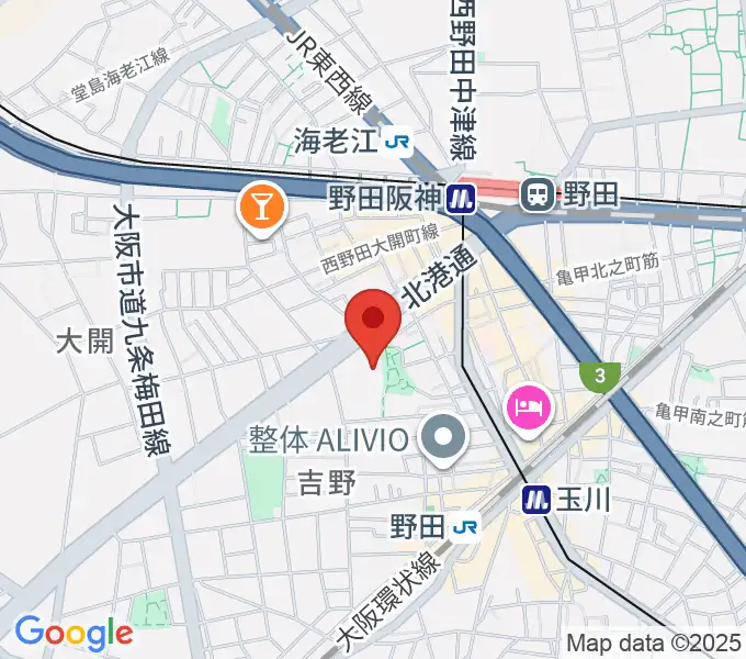 福島区民センター ホールの地図