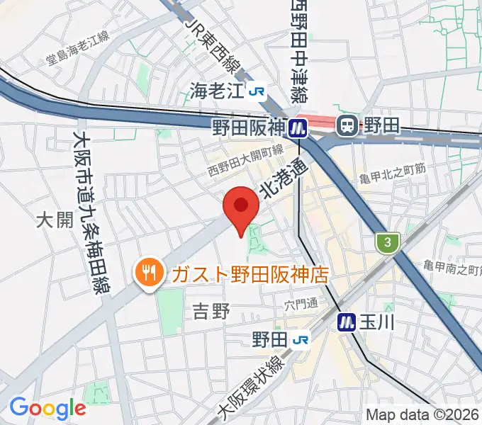 福島区民センター ホールの地図