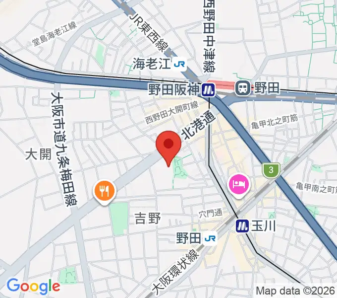 福島区民センター ホールの地図