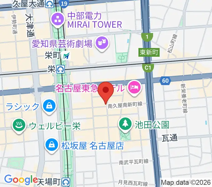 名古屋栄TIGHT ROPEの地図